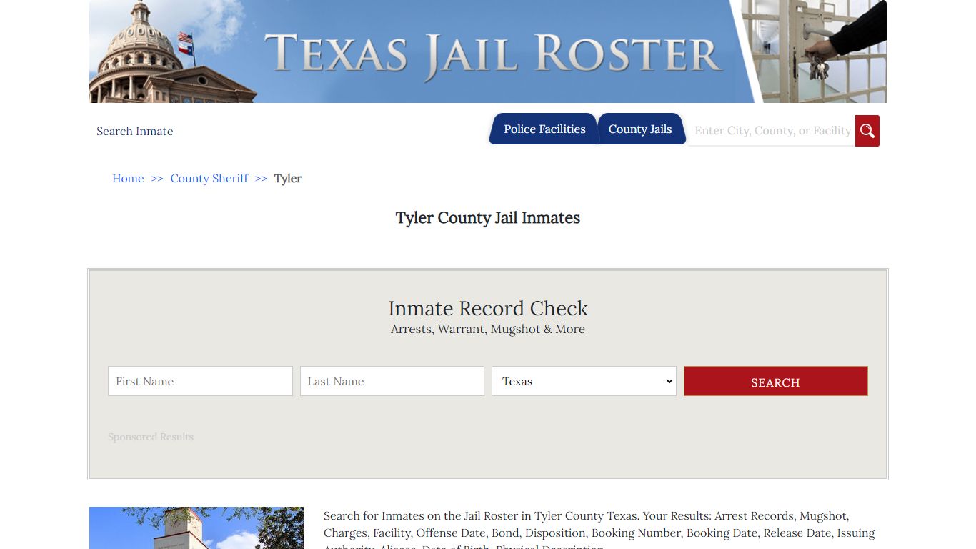 Tyler County Jail Inmates - Jail Roster Search